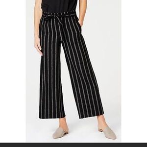 J. Jill Linen Blend Paperbag Waist Wide Cropped Pants